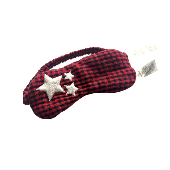 aerie Accessories - Aerie Buffalo Check and Star Flannel Sleep Eye Mask - NWT